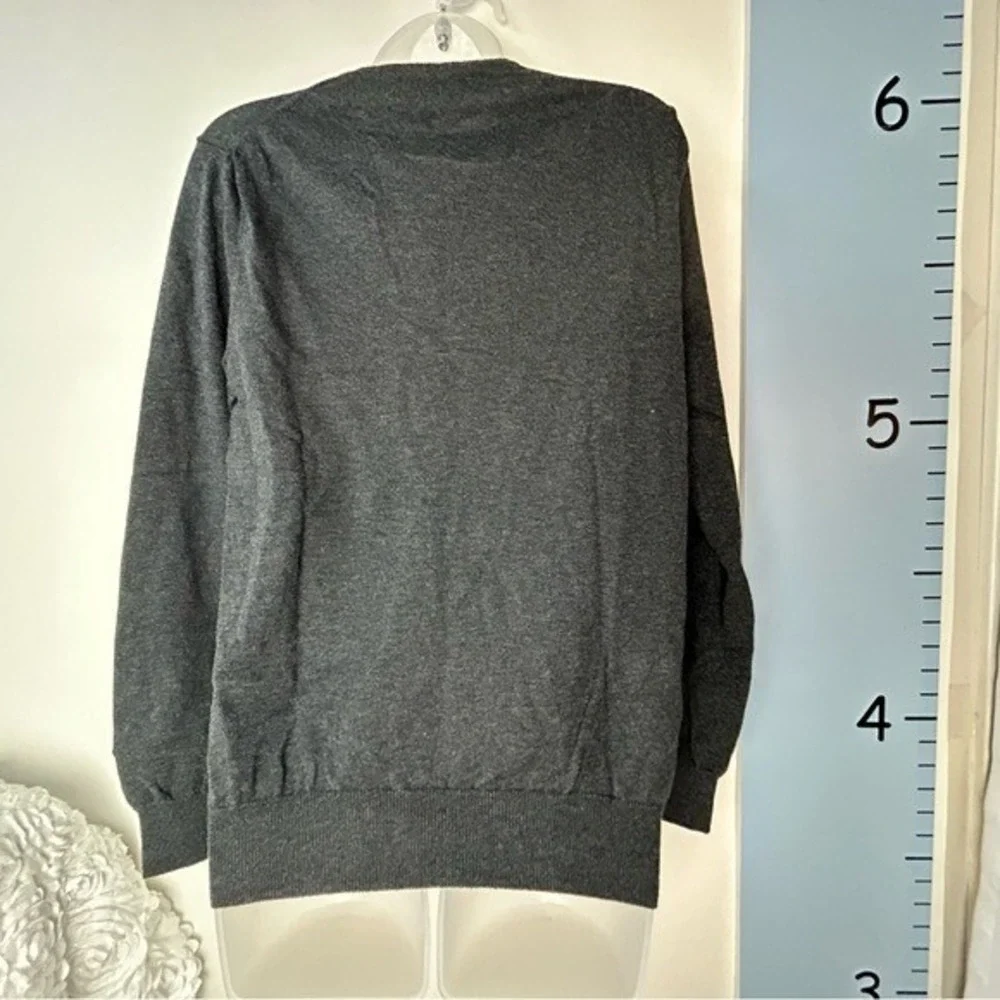 J. Crew Cotton &‎ Cashmere Black V-Neck Sweater Small